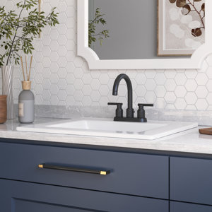 21'' x 18'' White Rectangular Vitreous China Drop-in Bathroom Sink with Overflow