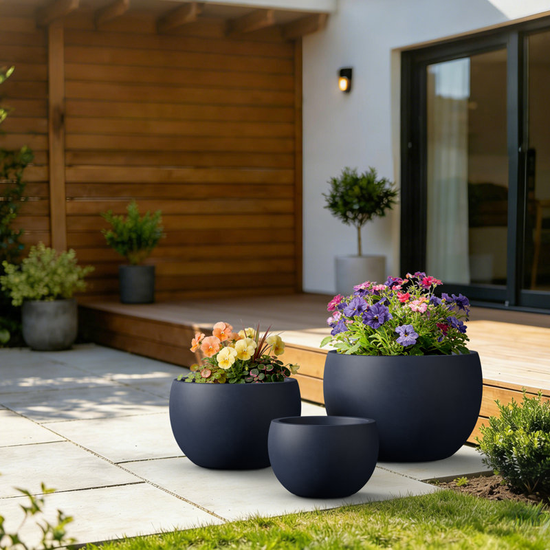 Ensemble de pots à fleurs 3 pièces Gibson, Granit
