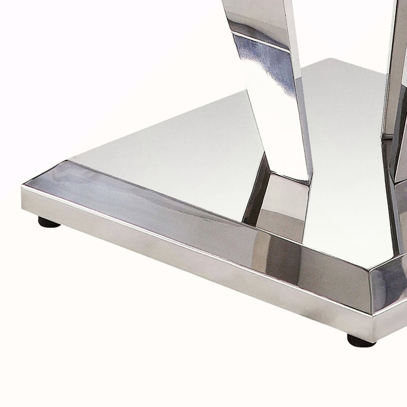 Table de bout gris clair et argent