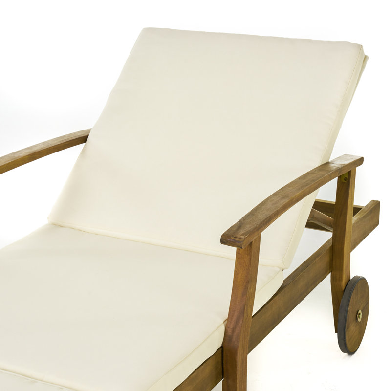Chaise longue inclinable avec coussin Bevelyn, Crème