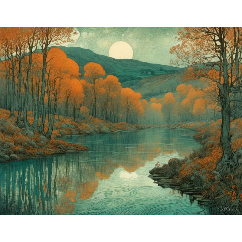 "Amber Reflection" Wrapped Canvas Wall Art, 16'' H x 20'' W