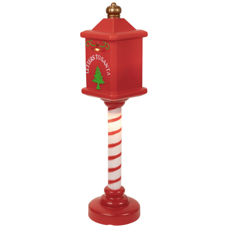 Lighted Letters To Santa Mail Box Blow Mold Outdoor Christmas Decoration - 40.5"