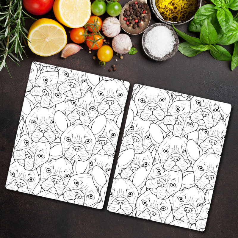 Flemingdon Tempered Glass Bulldogs Chopping Board, 52cm x 40cm