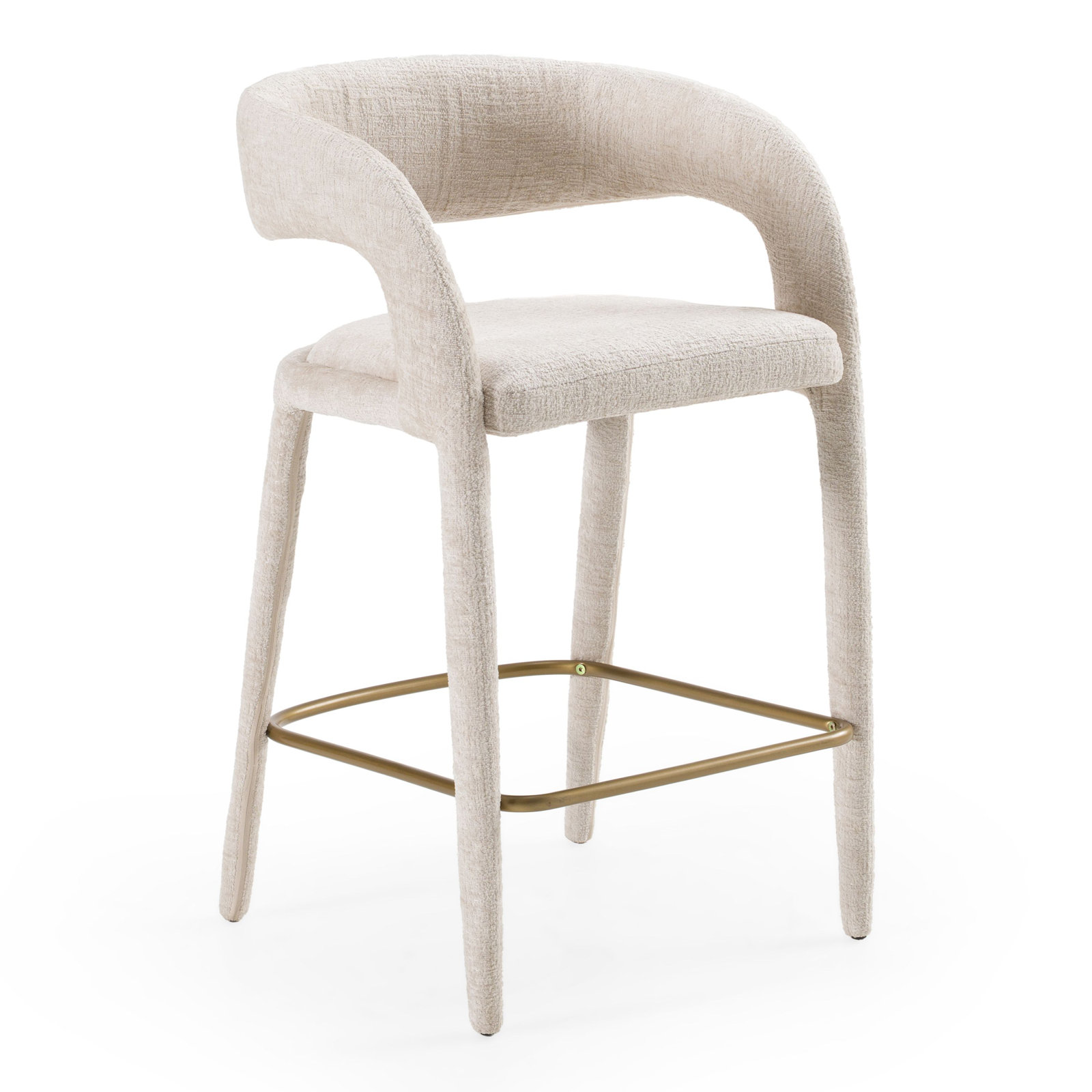 Arshaluys Upholstered Counter Stool, Light Gray