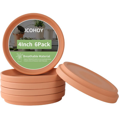 JCOHOY 6 Inch Terracotta Plant Saucer Pots Tray - 6 Pcs Round Planter Saucers for Indoor & Outdoor Plants, Small Clay Trays Perfect for 5 Inch 5.5 Inch 6 Inch Flower Pot (6INCH)