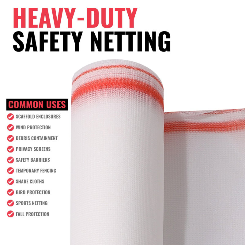 6ft. X ft.50 Heavy Duty Safety Debris Netting Rolls - Fire Retardant,1/16” Mesh roll., 100" H x 8.5" W x 0.0625" D