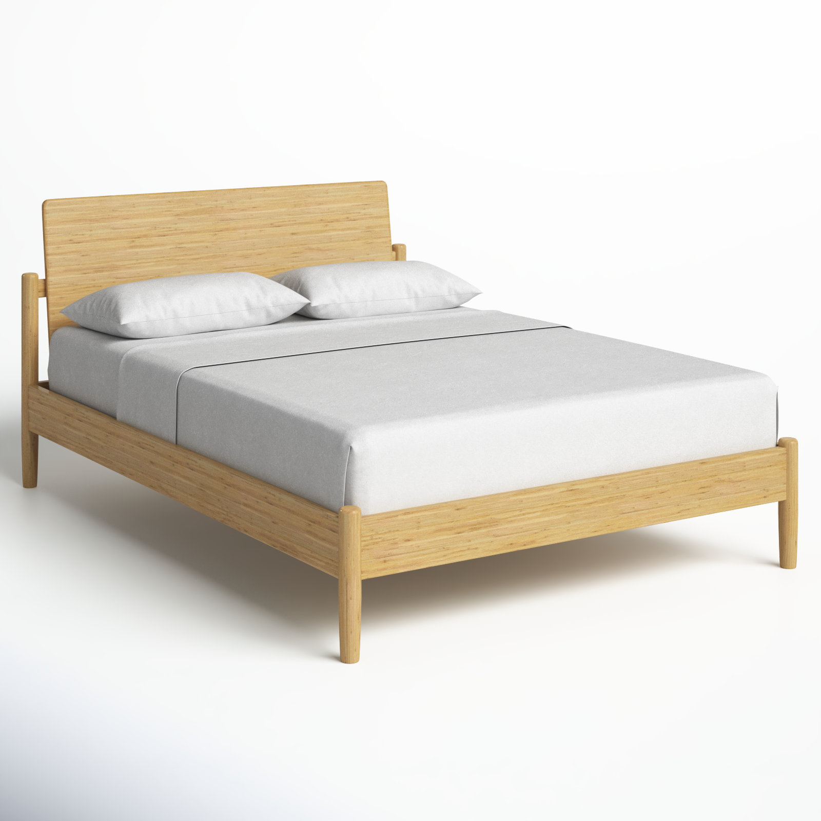 Benji Solid Wood Bed, Queen, Wheat
