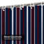 Rideau de douche rayé bleu rouge blanc marine avec 12 crochets-1751164925