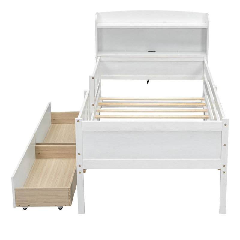 Lit plateforme simple (blanc)