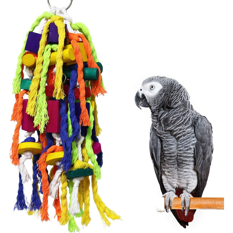 14 pouces perroquet jouets à mâcher multicolores