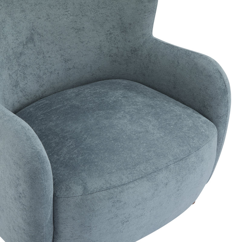 Reshami Wing Back Fabric Upholstered Accent Chair, Dusty Blue