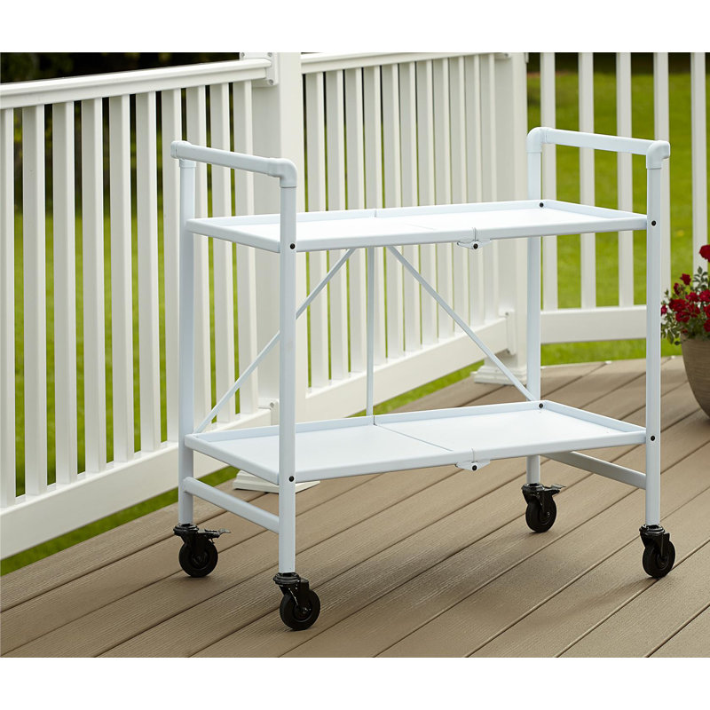 Chariot de service pliant intérieur / extérieur avec roulettes COSCO, Blanc