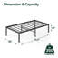 Base de lit plateforme en métal 18 po Fougeres-61079349