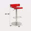 Tabouret de bar à hauteur réglable avec siège pivotant en acrylique rouge et chrome au design épuré et moderne 1 pièce-118100685