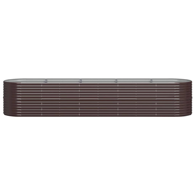 Garden Raised Bed Powder-coated Steel, Brown, 26.77" H x 144.88" W x 31.50" D