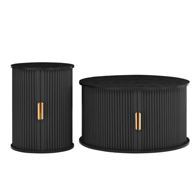 Ensemble de tables basses avec portes coulissantes