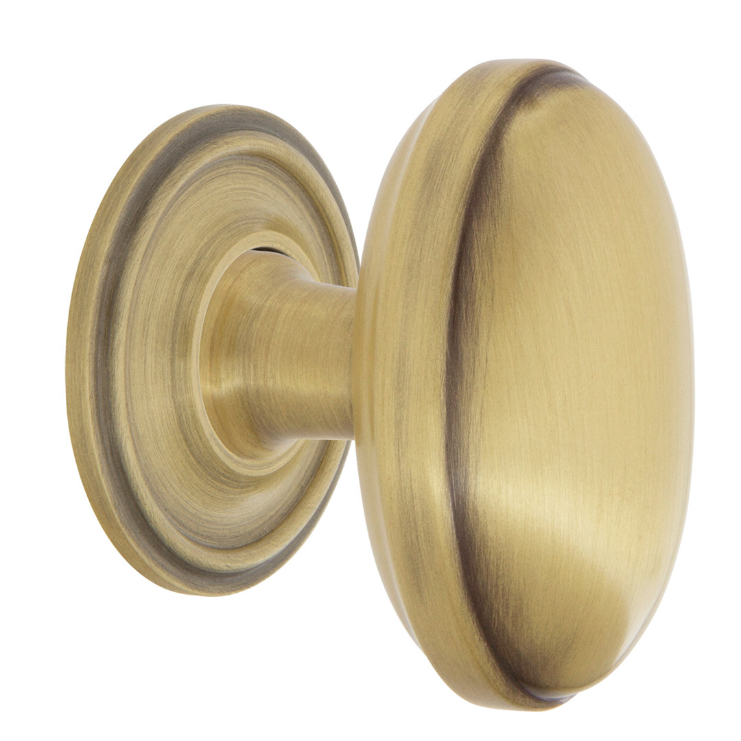 Nostalgic Warehouse Homestead Brass 1 3/4" Cabinet Knob with Classic Rose Nostalgic Warehouse 
