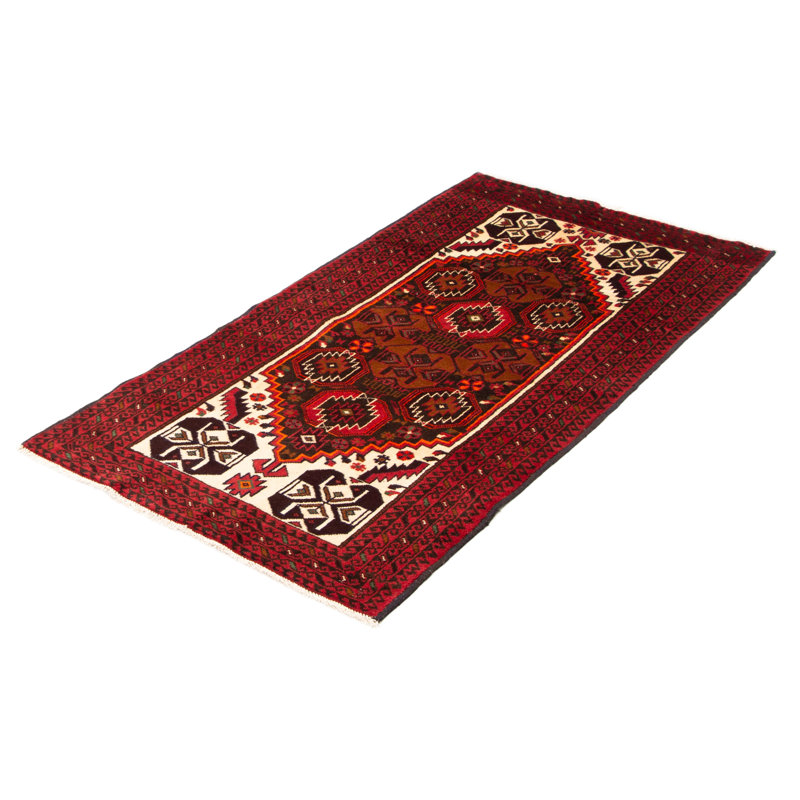 Tapis unique en laine noué à la main 3 pi 2 po x 6 pi 2 po nouvel âge Reichman
