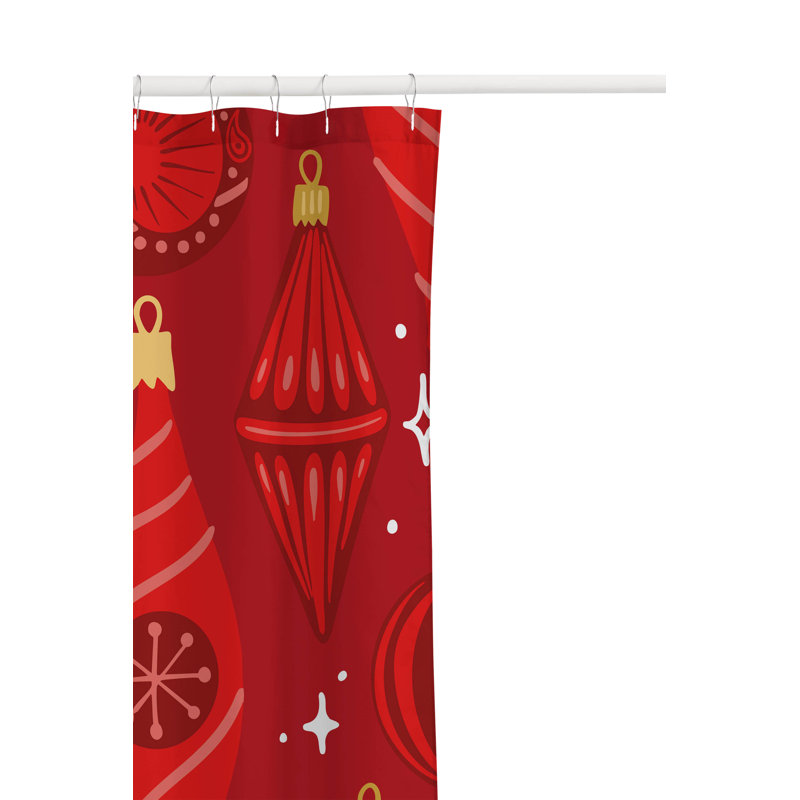 Rideau de douche ultraléger Ornaments, Rouge