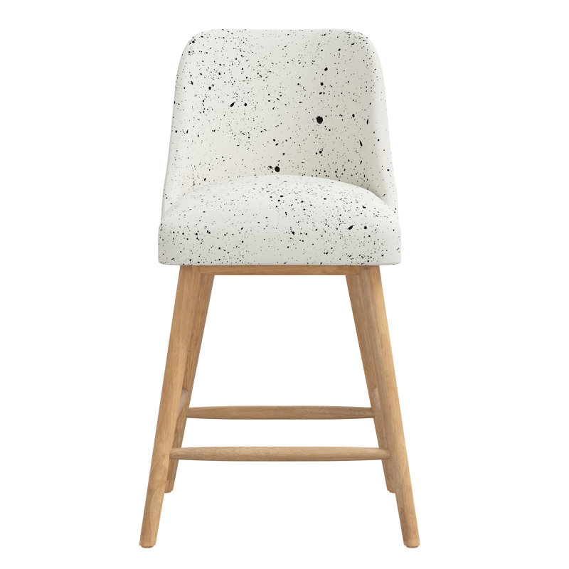 Tabouret de bar et de comptoir Gallie, Tabouret de comptoir (hauteur de siège de 27 po), Naturel, Éclaboussures d'encre