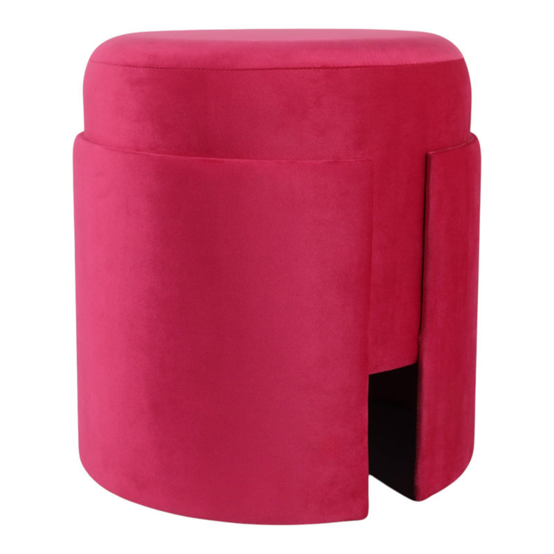 Repose-pieds pouf moderne en bois avec repose-pieds en velours