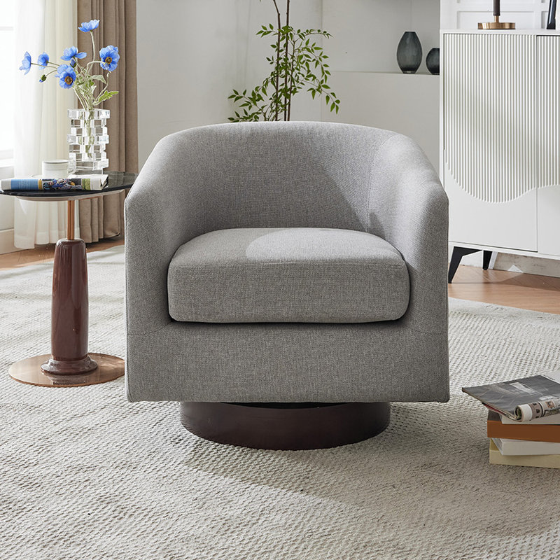 Upholstered Swivel Armchair, Grey