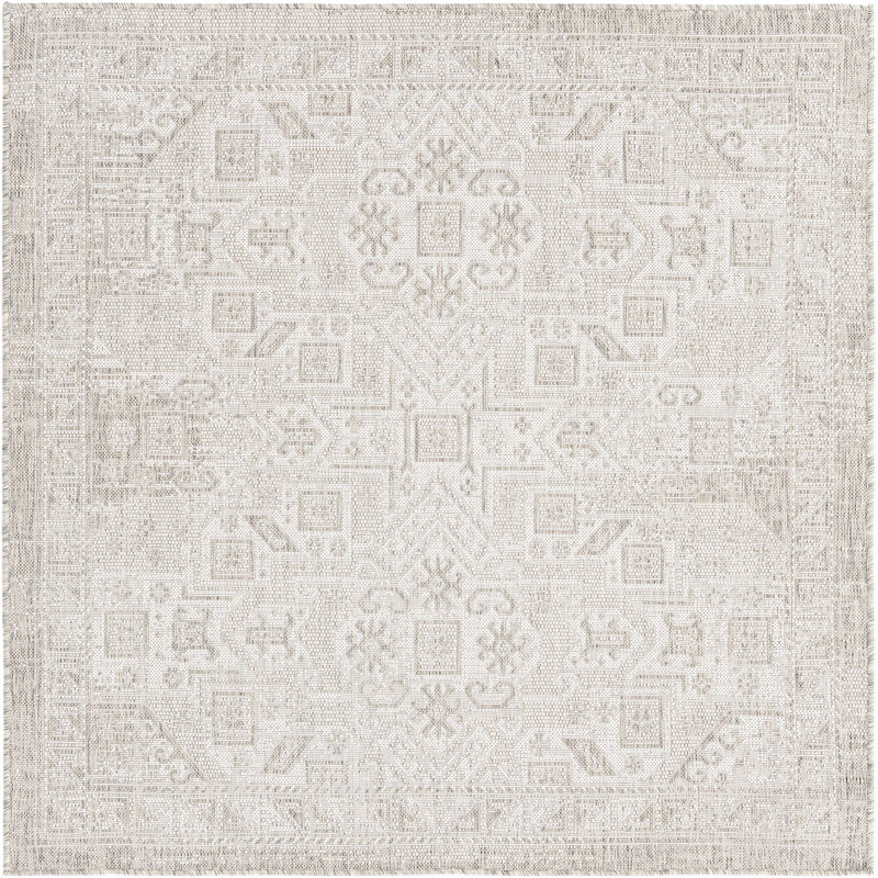 Outdoor Chand Area Rug Beige Color, Square 5'3"