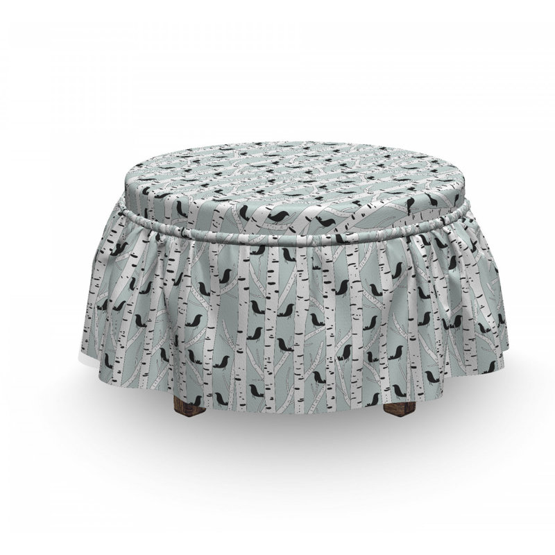 Housse pour repose-pieds oiseau trees