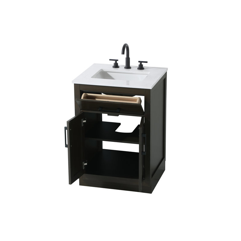 Ahner 24 inch Single Bathroom Vanity, Mocha Brown