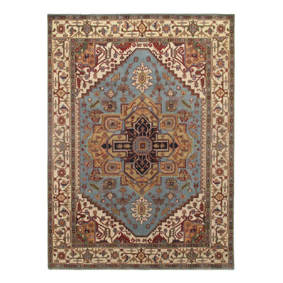 Tapis unique en laine noué à la main brun de 10 pi x 14 pi Grenier