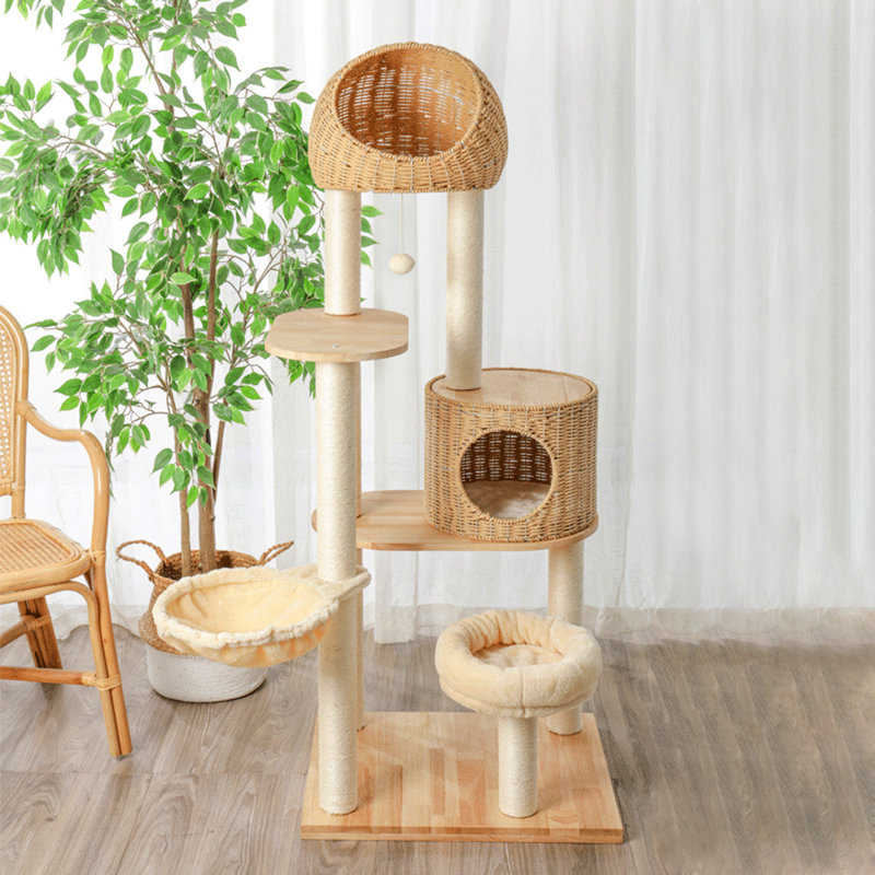 Arbre à chat 5 niveaux avec condons, perchoir, griffoirs