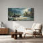 «Cowboys Riding Horses Through Rainy Canyon River», art mural-535519677