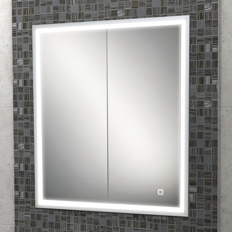 Vanquish W 700mm H Recessed Framed Medicine Cabinet Mirror Adjustable, 70cm H x 80cm W x 12.5cm D