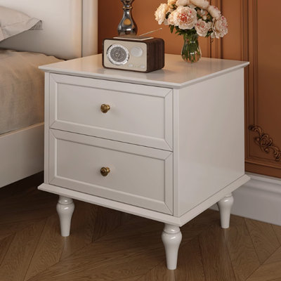 White Bedside Storage Cabinet Premium