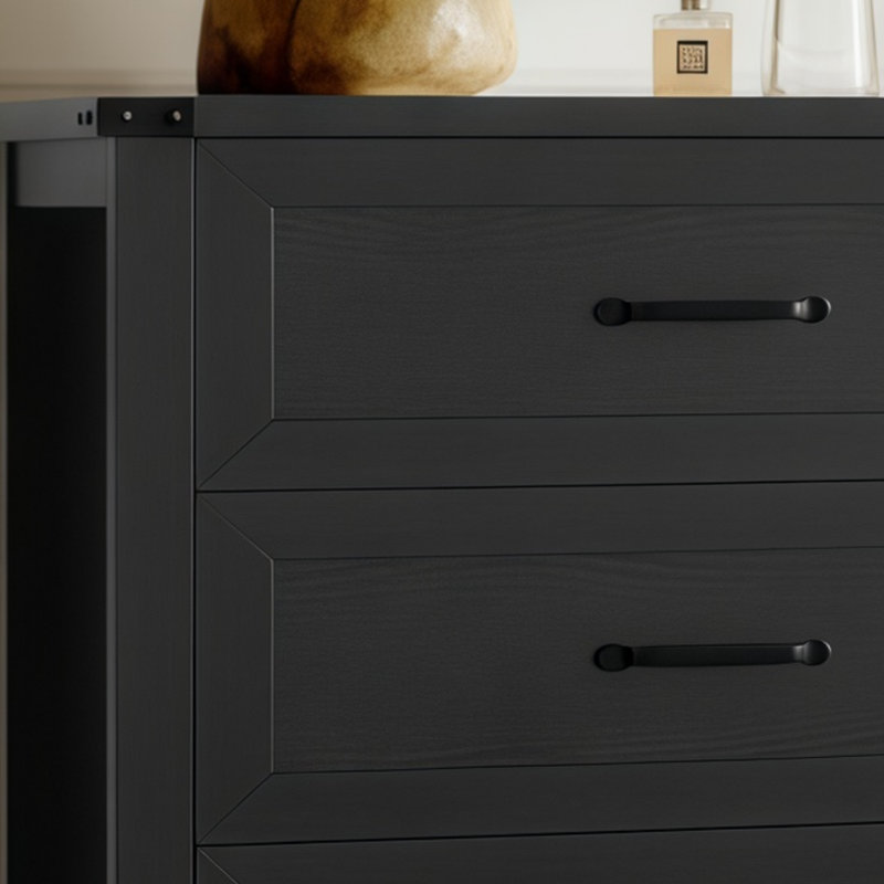 Extra-Wide 6-Drawer Dresser with Reinforced Frame, MDF Storage with Metal Handles & Anti-Tip for Bedroom Living Room Hallway