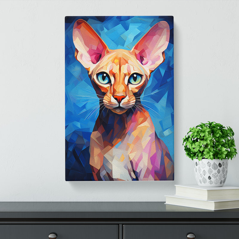 Sphynx Cat Cubism - Print, 76cm H x 50cm W x 3cm D