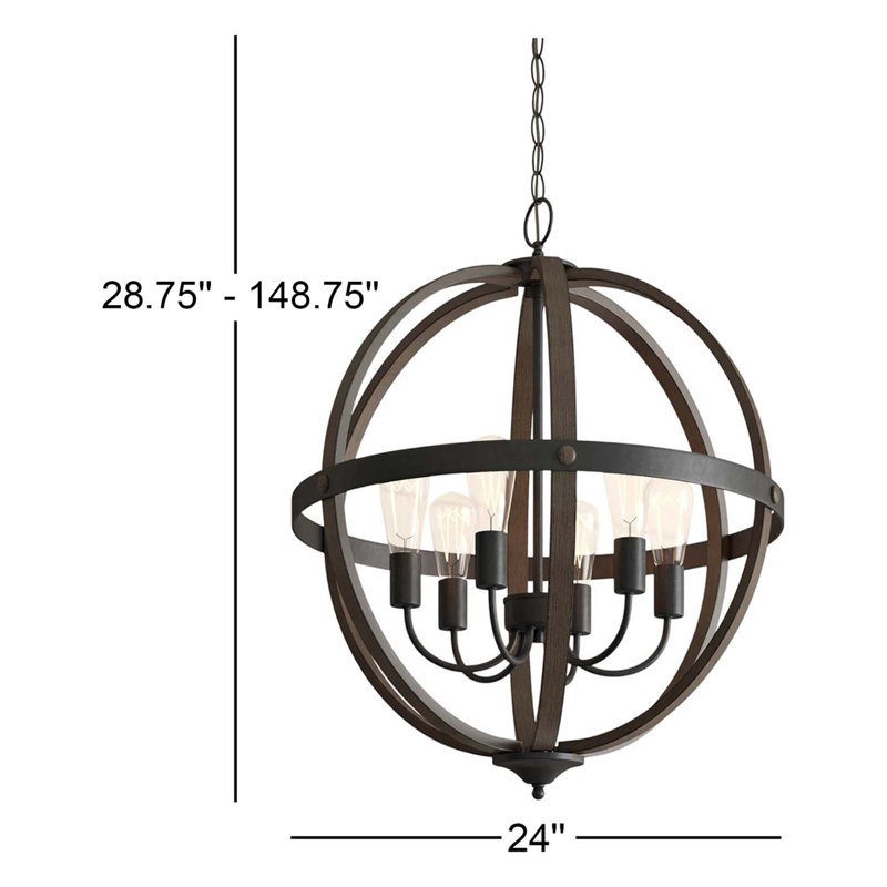 Lustre globe à 6 lumières Karter