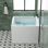 Baignoire de trempage en acrylique carrée autoportante l 39 po x P 39 po avec siège intégré, bonde escamotable et trop-plein rainuré, blanc