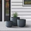 Tali 3 Piece 13.19 in, 11.02 in and 9.06 in L Round Lightweight Concrete and Fiberglass Indoor Outdoor Weather Resistant Planters with Drainage Holes Set-414053667