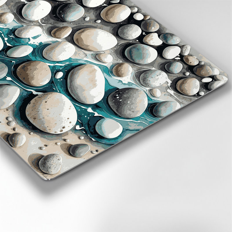 Art mural en métal Coastal Beach Pebble Plus, H 12 po x l 18 po