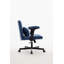 Chaise de bureau moderne en lin bleu avec accoudoirs croisés - Détails du produit