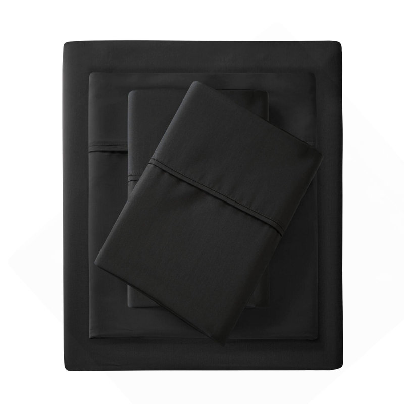 Ensemble de draps 4 pièces 4 pièces, Ensemble de draps pour grand lit avec 2 taies d'or