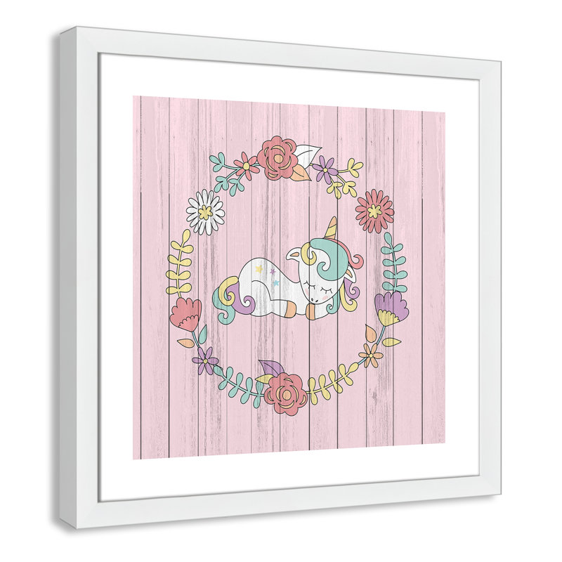 Décoration murale pour enfants, H 22,5 po x l 22,5 po x P 0,63 po, Cadre blanc