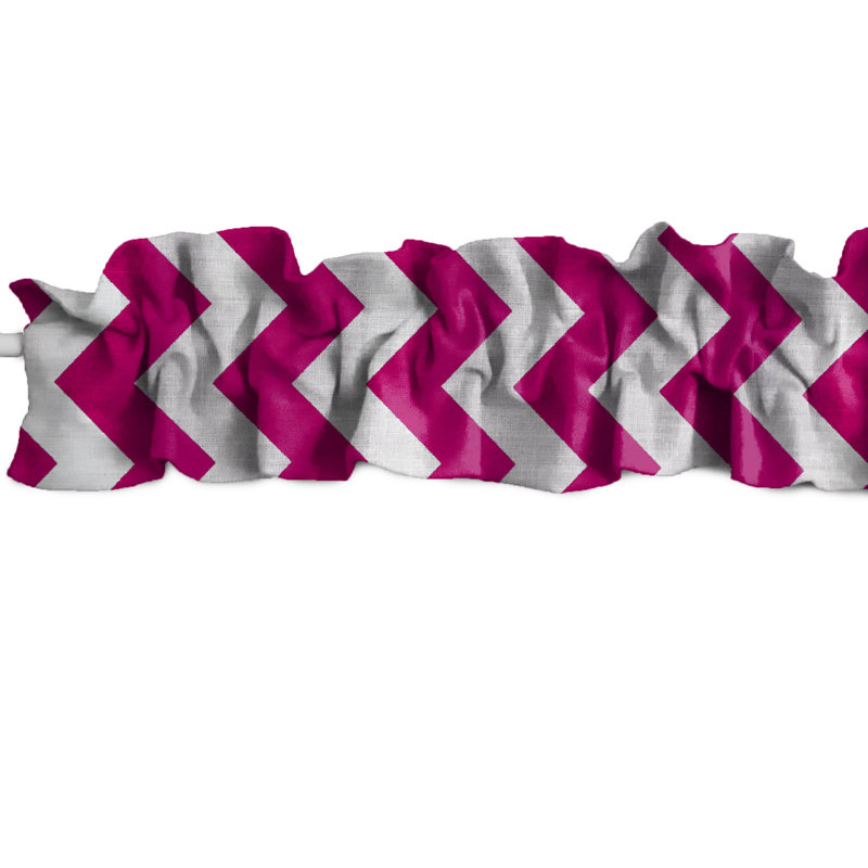 Cantonnière sur mesure en coton à chevrons, L 9 po x L 120 po, Fuchsia