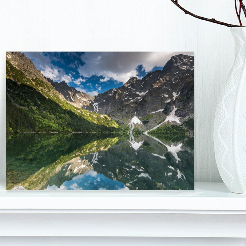 Mountain Peaks Reflection Landscape Canvas Print, 60" Wide