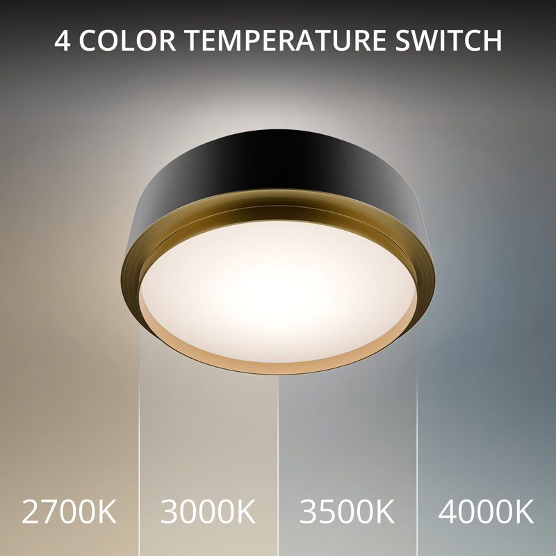 Salvo 9" Dimmable LED Flush Mount Light Fixture With Built In Color Temperature Adjustability Switch From 2700K/3000K/3500K/4000K