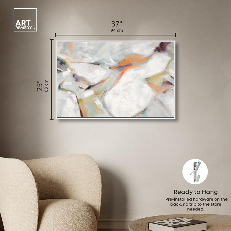 Alabaster Interlude I Boho, reproduction d'art sur toile par Art Remedy, Cadre doré, 30" H x 45" W