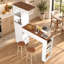 Table de bar moderne de 46 pouces avec meuble à vin et porte-verres-1723221409