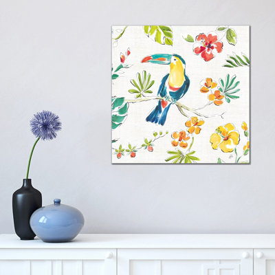 Tropical Oasis, White V 1 Piece Wrapped Canvas Painting