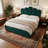 Modern Palm-Shaped Upholstered Bed with Lift Up Storage, Queen, Green Velvet-1604685467-1602480140